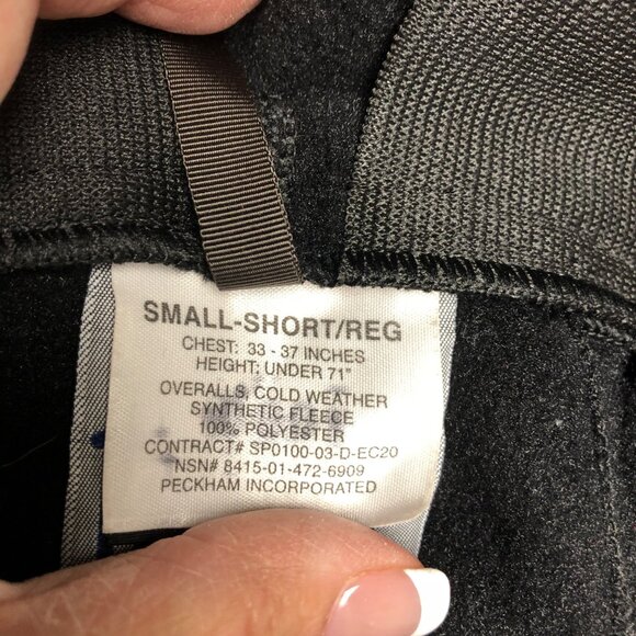 Vintage DSCP Peckham Polartec Fleece Bib Cold Weather Overalls Mens Small Short - Picture 3 of 8